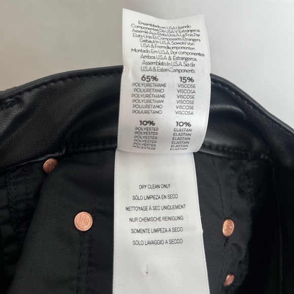 Mother Insider Vegan Leather Ankle Flare Black Pants Size 32 - Picture 12 of 16